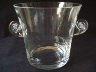 Signed TIFFANY & Co Crystal ICE BUCKET Champagne Cooler 6 1/2 SCROLL 
