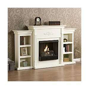  Tennyson Gel Fuel Fireplace with Bookcases   Espresso 