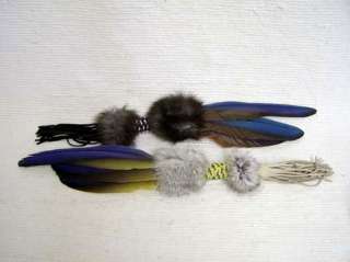 Native American Exotic Macaw Feather Dance Fan  