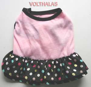 For Small Dogs* NEW Pink Puppy Dress Clothes Shirt Skirt Costume 