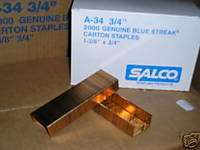Salco A 34 A34 Wide Crown Staples 3/4x1 3/8 Box 2000  
