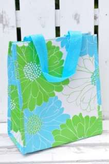 HOT STUFF INSULATED LUNCH TOTE Blue Green Gerber Daisy  