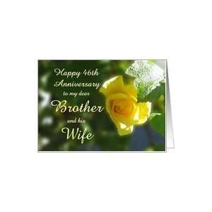 com Happy 46th Anniversary Brother and his Wife   Yellow Rose Flowers 