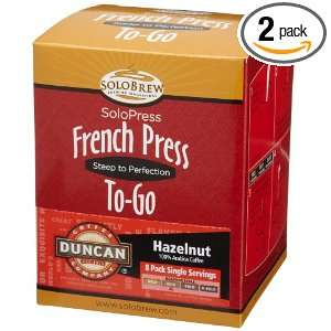 French Press To Go SoloPress, Duncan Coffee Company Hazelnut, Rich, 8 