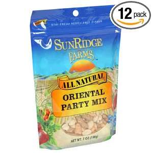 Sunridge Farms Oriental Party Mix, 7 Ounce Bags (Pack of 12)