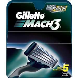  Gillette Mach3 Razor Cartridges, 5 ct.
