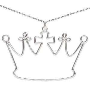   Crown Pendant on 16 18 in Adjustable Chain Necklace SkyeSterling