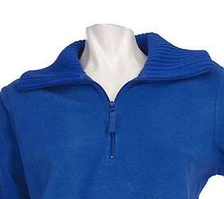 Denim & Co. Half Zip Fleece Top with Ribbed Sweater Collar Extra Small 