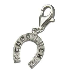  Good Luck Horseshoe Silver Clip On Charm Jewelry