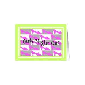  Girls Night Out Bachelorette Party   Pink Heels Card 
