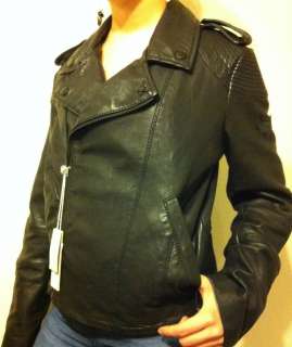 NWT DIESEL LIUKKI  Leather Jacket  SIZE S  BLACK  