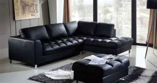 3pc Contemporary Modern Sectional Leather Sofa Set, DS VAL S2  