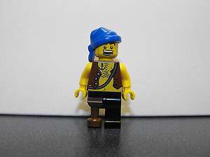 Lego Pirate Minifigure With Chest Hair, Peg Leg & Blue Head Wrap 