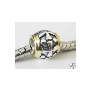 Sterling Silver & 14K Gold CROSS RELIEF Bead   Fully Compatible with 