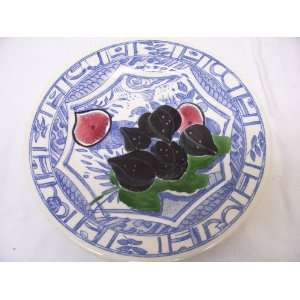  Gien Oiseau Bleu Fruits Dessert/Salad Plate, Figs 