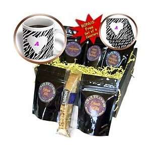   Heart On Zebra With Pink letter A   Coffee Gift Baskets   Coffee Gift