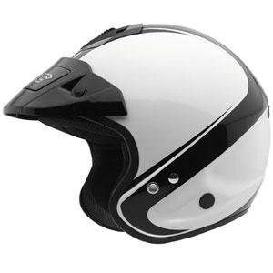  KBC Tour Com Stripe Helmet   Large/White/Black Automotive