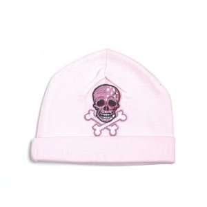  Pink Skull Applique Cotton Hat Baby