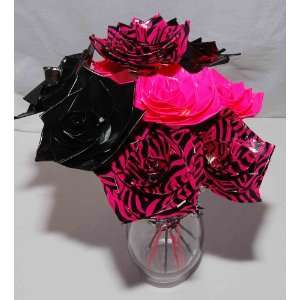   in Vase Hot Pink Zebra Print, Black, and Hot Pink 