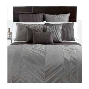  Hotel Collection Bedding, Pieced Pintuck Gray Full Queen 