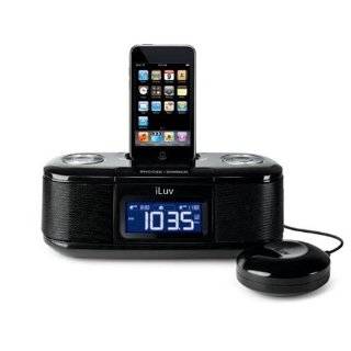 iLuv iMM153BLK Dual Alarm Clock with Bed Shaker for your iPod   Black