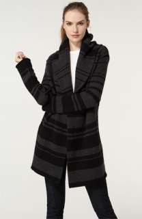 Vince Variegated Stripe Sweater Coat  