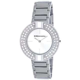 BCBGMAXAZRIA Womens BG8258 Analog Vintage Bauhaus Silver Dial Watch 