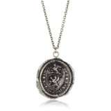 pyrrha wax seals sterling silver gryphon crest necklace $ 210