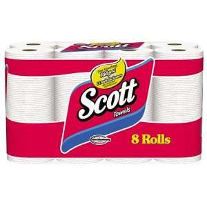  Scott Paper Towel With Ridges,White Regular Roll, (8 Rolls 