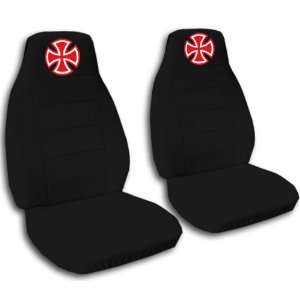  2 Black Iron Cross seat covers for a 2006 to 2012 Chevy Impala 