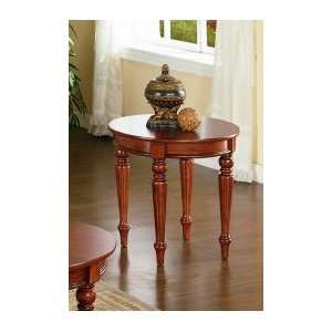  Traditional Style Oval Cherry Brown Finish Occasional End 