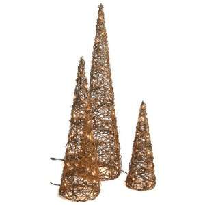  GKI Bethlehem Lighting 3 Piece Twig Rattan Cones 18 Inch 