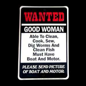 Wanted Good Woman Tin Sign Metal Bar Wall Plaque 