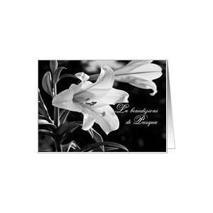 Italian Easter Blessings Pasqua Black and White Lily Italian Language 