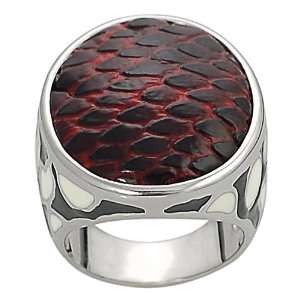   Scaled Vinyl and Ivory Enamel Ring (Sizes 5   9 available) Jewelry