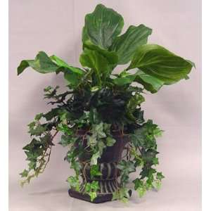   Hosta w/ Deluxe Ivy, Pothos Sage Ivy in High Round Urn