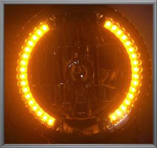   Headlight w/ LED Turn Signal Blinker Halo for Harley Motorcycle  