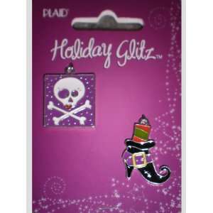   Holiday Glitz Halloween Skull Witch Shoe Charms Arts, Crafts & Sewing