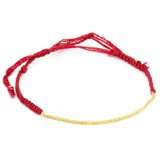 Shashi Yellow Gold Plated and Red Cord Small Chain Bracelet