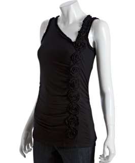 Design History black ruched origami pleat tank