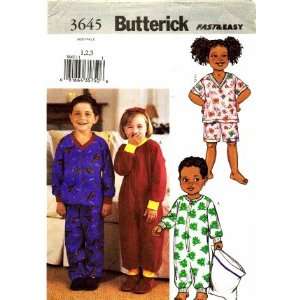  Butterick 3645 Sewing Pattern Girls Boys Pajamas Jumpsuit 