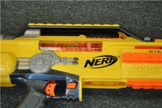 Lot 3 Nerf Toy Guns Blue FireFly REV 8 Stampede ECS Axe & Dart Clips 