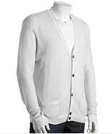 Marc by Marc Jacobs ivory cotton wool net button front cardigan 
