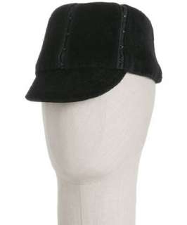 Heather Huey black felt hook and eye mod cap  