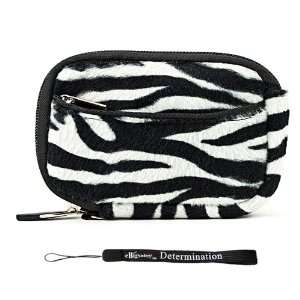Black Trim Slim Protective Soft Fur Zebra Pattern Cover Carrying Case 