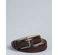 Mezlan black tooled trim suede belt   