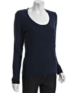 Magaschoni peacock cashmere scoop neck sweater  