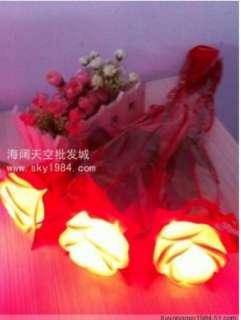 Plastic LED rose Night Light lover flower Valentines Day decoration 