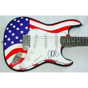   Lang Autographed Signed USA Flag Guitar & Proof PSA DNA Jonny Lang