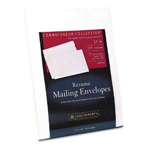    Southworth   Resume Presentation Envelopes, 9 x 12, 25/Pack, White 